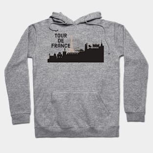 Tour de France with French skyline silhouette Hoodie